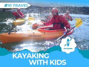 Halong bay kayaking with kid